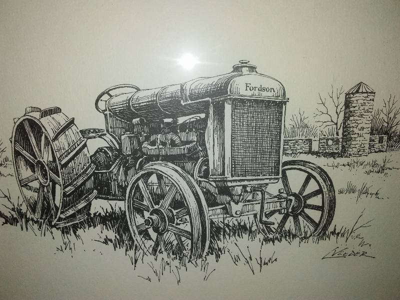 lot 224 image: L Veeder etchings of tractors Fordson and McCormick Deering