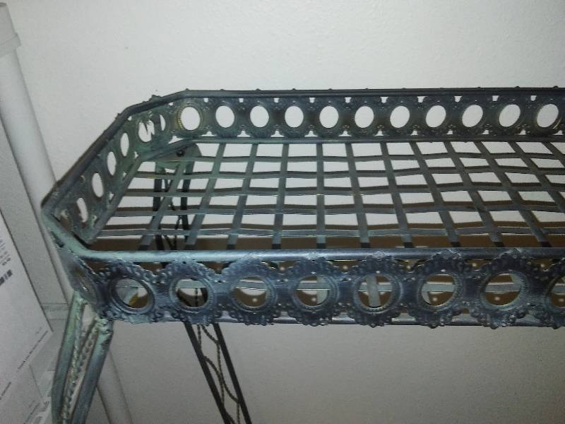 lot 267 image: Indoor outdoor metal stands, 2, 32 x 12 x 31 in high painted brass