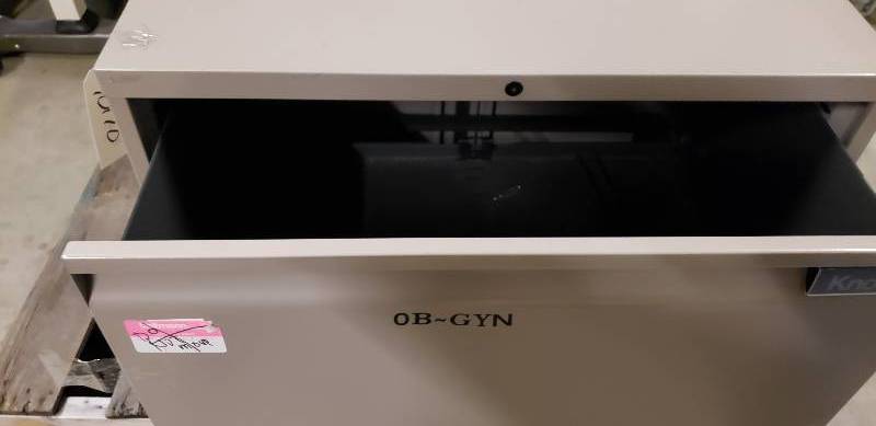 lot 24 image: Pair Of Heavy Duty Knoll Steel File Office 2 Drawer Cabinets