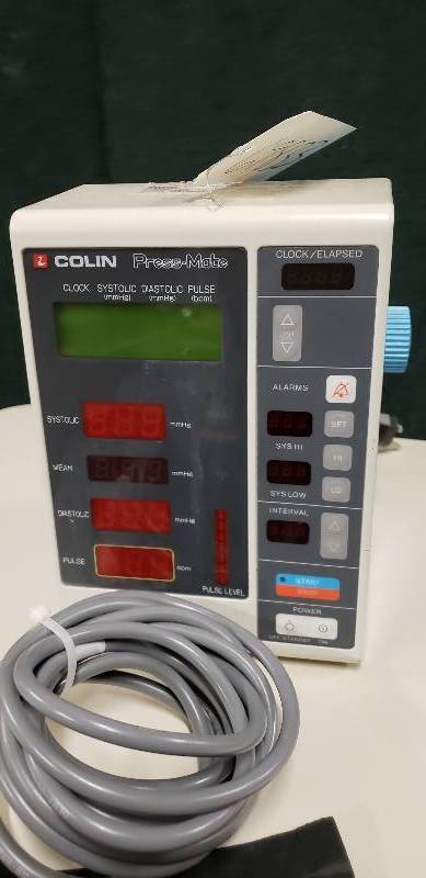 lot 11 image: Colin Press Mate BP-8800 NIBP Blood Pressure Vital Signs Sphygmomanometer Monitor with Printer Includes Cuff - Super Working Condition