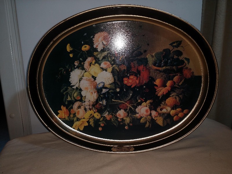 lot 97 image: Limited Edition Sunshine Biscuits American Masters Two-Sided Tin w Fruit By James Peale and Flowers and Fruit By Severin Roesen