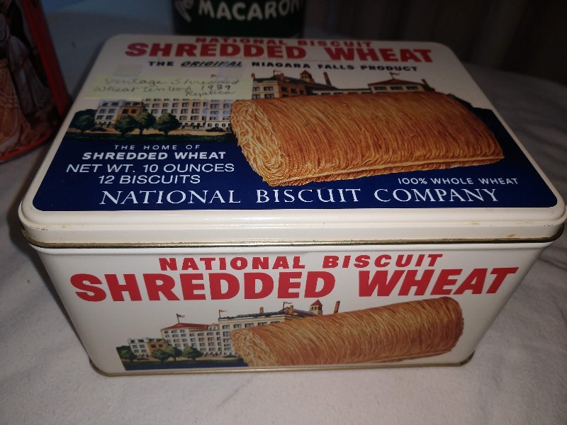 lot 98 image: Coca Cola Tin 1994, Creamettes Tin and National Biscuit Shredded Wheat Tin