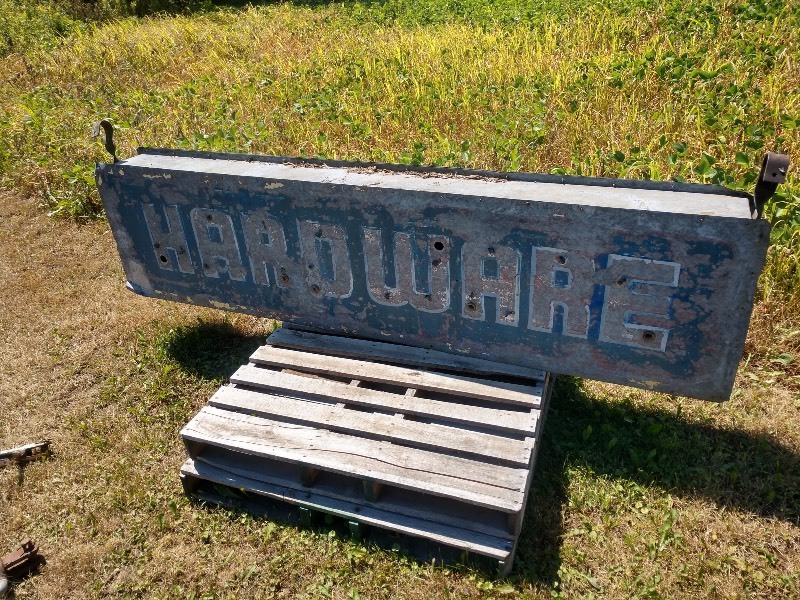 lot 22 image: Vintage Hardware Storefront Advertising Sign Sign
