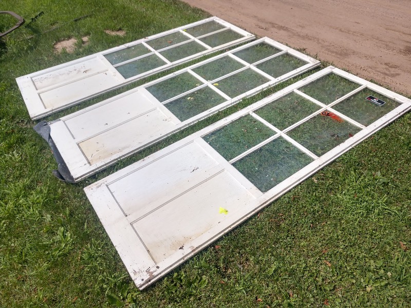 lot 155 image: Salvaged Shabby Chic Panel Doors w Glass