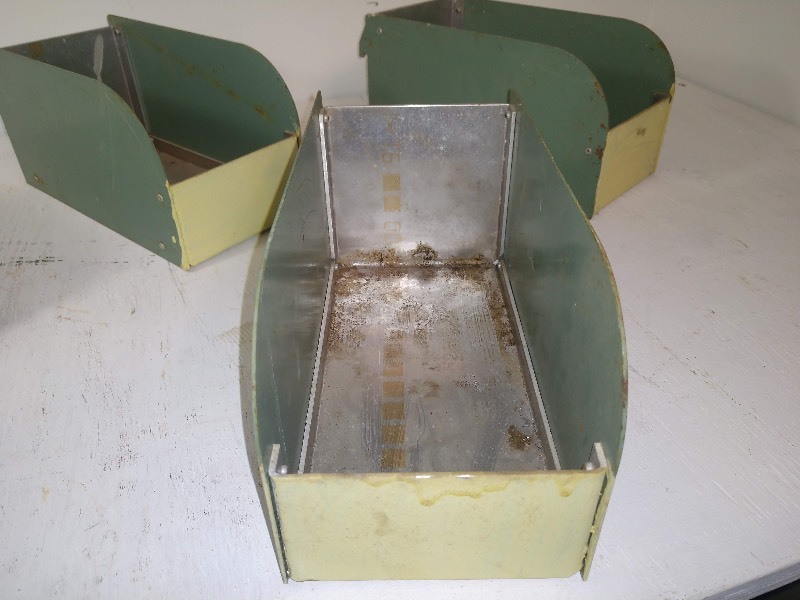 lot 15 image: Vintage Industrial Storage Sage Green Parts Bins (4)