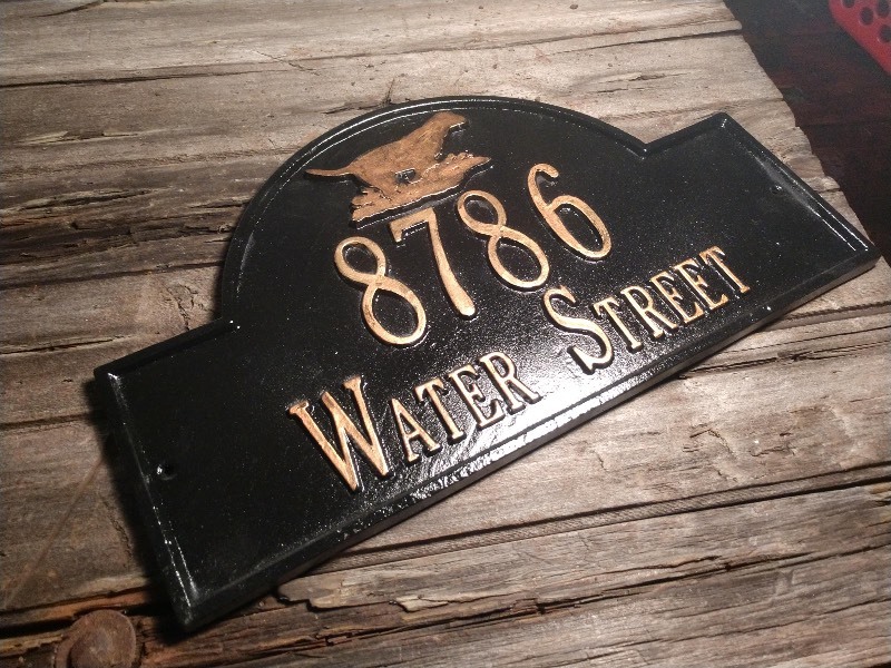 lot 46 image: Cast Aluminum Refinished Water Street Address Sign