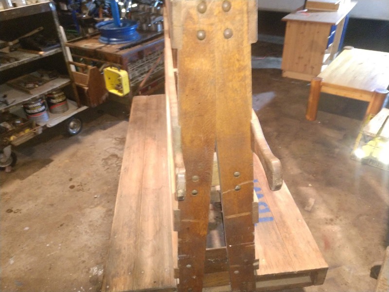 lot 98 image: Industrial Hamilton Heavy Duty Solid Oak A Frame Material Cart on Casters