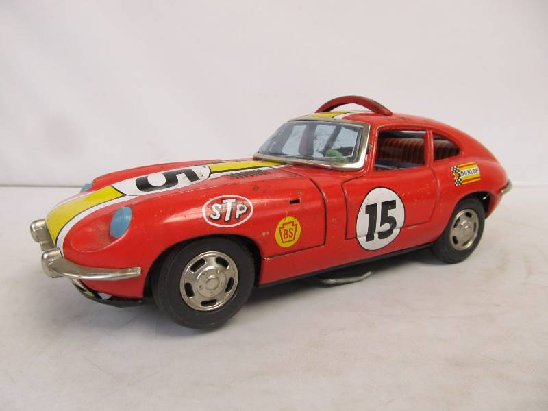 lot 23 image: Vintage Japanese Tin Toy JAGUAR Race Car