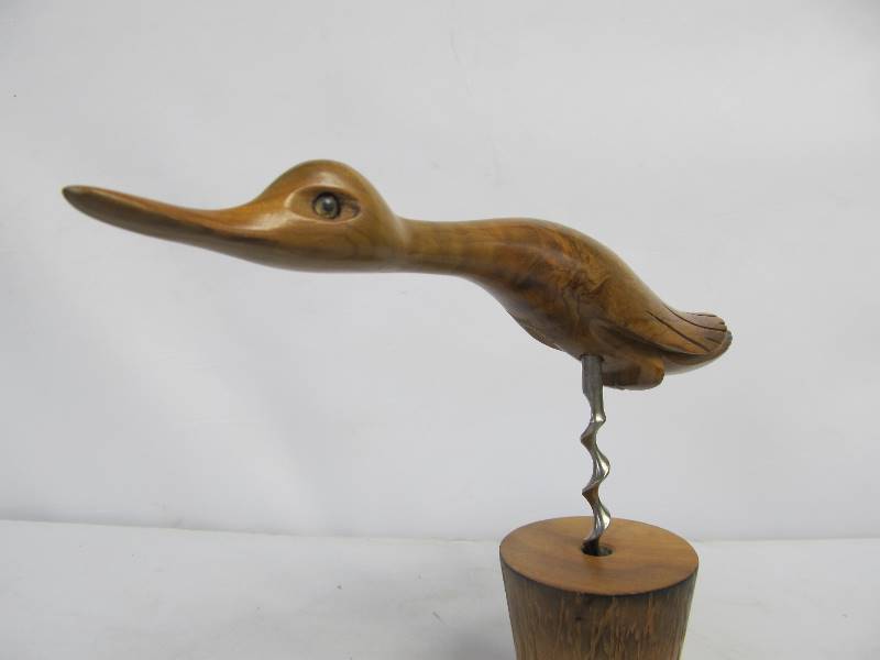 lot 28 image: Vintage Carved Signed Corkscrew wStand