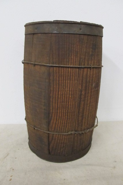 lot 57 image: Vintage Nail Keg Wood Barrel