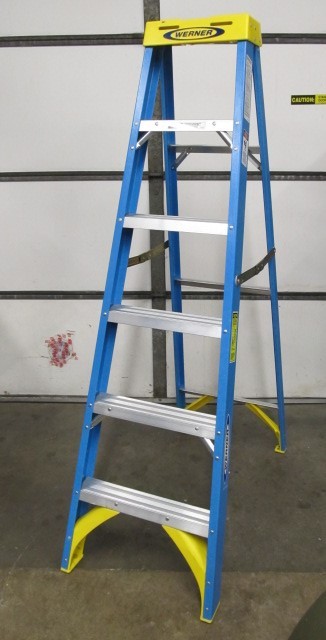lot 64 image: Brand New WERNER Fiberglass Ladder