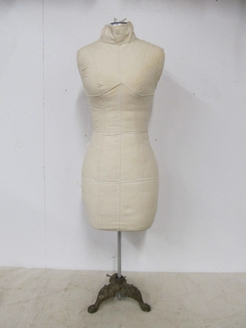 lot 80 image: Vintage Female Dress Form wCast Iron Base