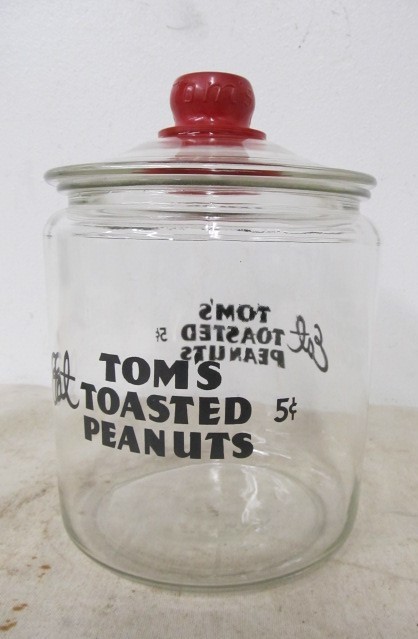 lot 116 image: Original Vintage TOMS Roasted Peanuts Advertising Jar