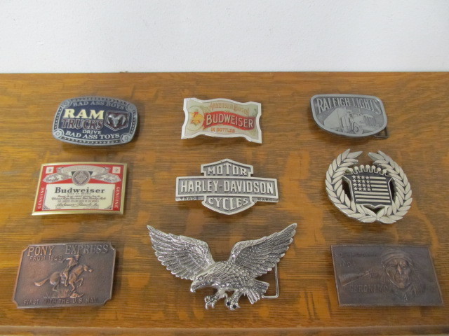 lot 147 image: Nice Lot of Advertising Belt Buckles