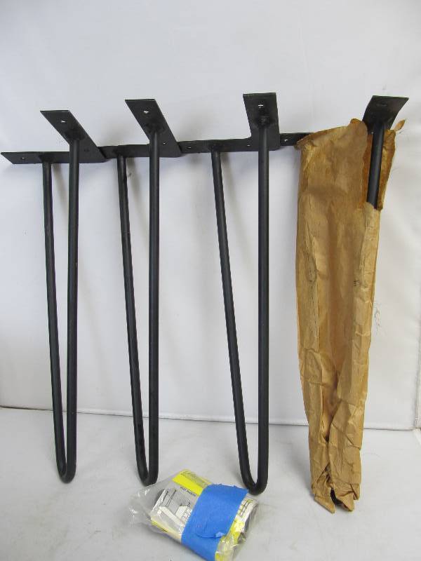 lot 162 image: Vintage Mid Century Wrought Iron HAIRPIN Table Legs