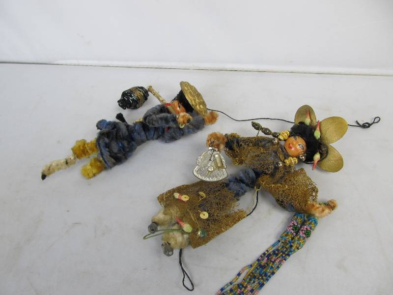 lot 169 image: 2 Very Early Chenille & Wire Christmas Ornaments