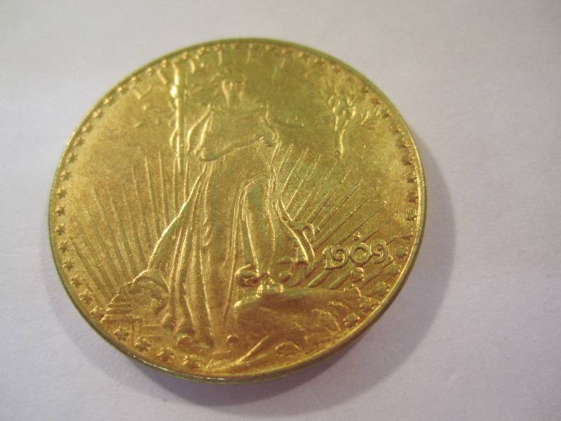 lot 20 image: 1909 S Gold Twenty Dollar Coin Does n...