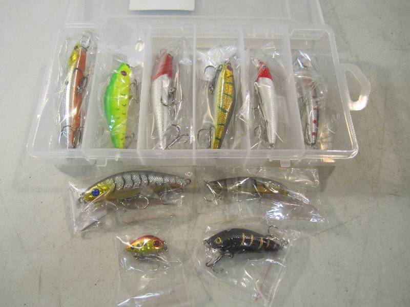 lot 25 image: 10 Fishing Lures in Organizer  FS...