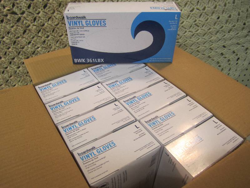 lot 60 image: Case of 1000 Vinyl Gloves Size Larg...
