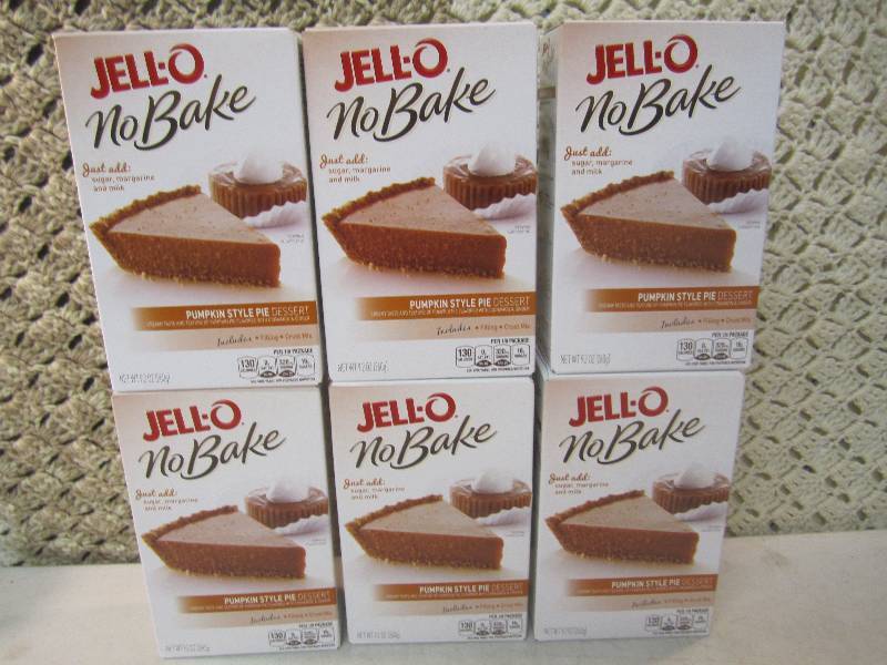 lot 139 image: 6 Boxes of Jell-O No Bake Pumpkin S...