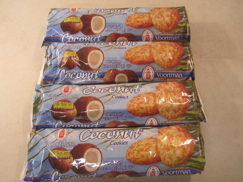 lot 254 image: 4 Packs of Coconut Cookies Best by ...