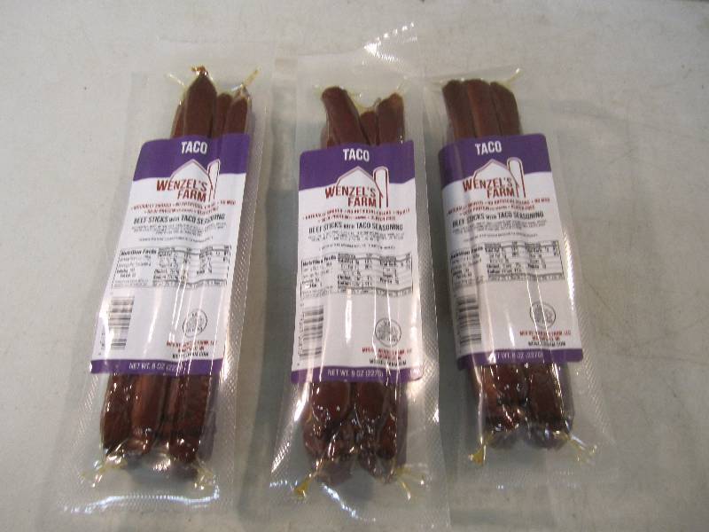 lot 278 image: 3 Pack of Wenzels Farm Beef Sticks ...