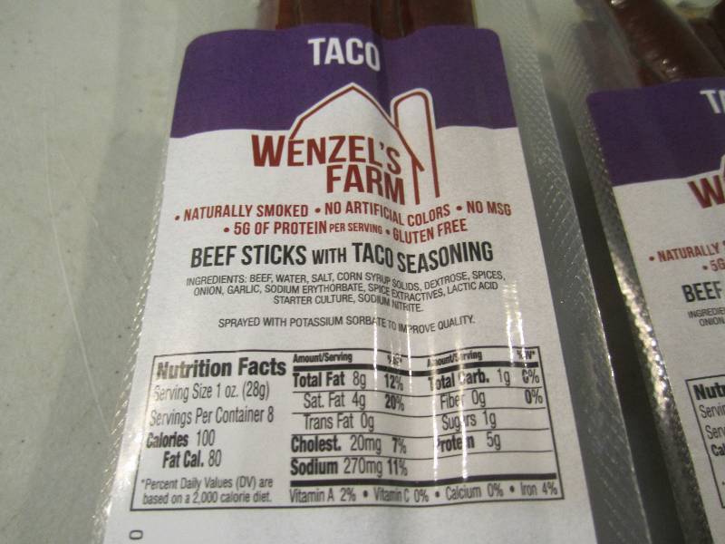 lot 279 image: 3 Pack of Wenzels Farm Beef Sticks ...