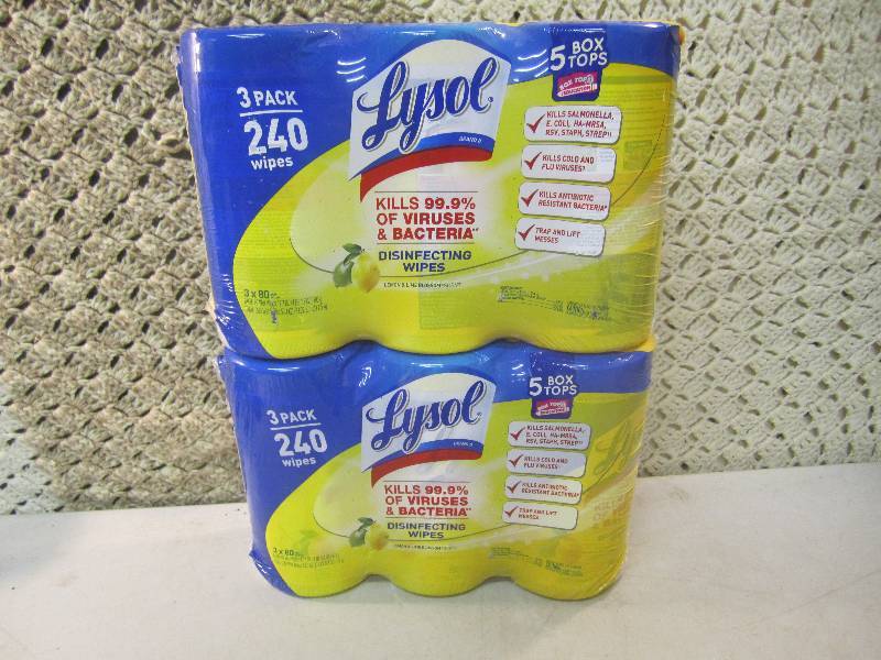 lot 77 image: 6  Lysol Disinfecting Wipes 2 - 3-p...