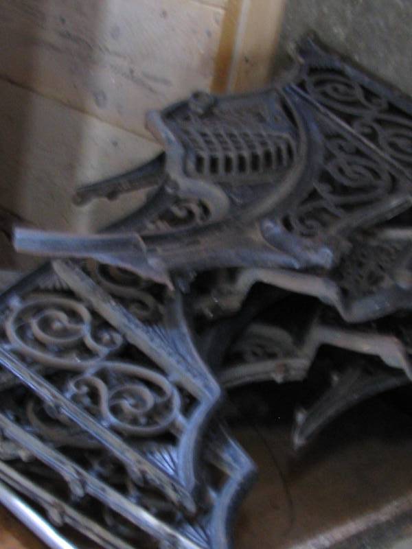 lot 60 image: Cast Iron School Desk Ends
