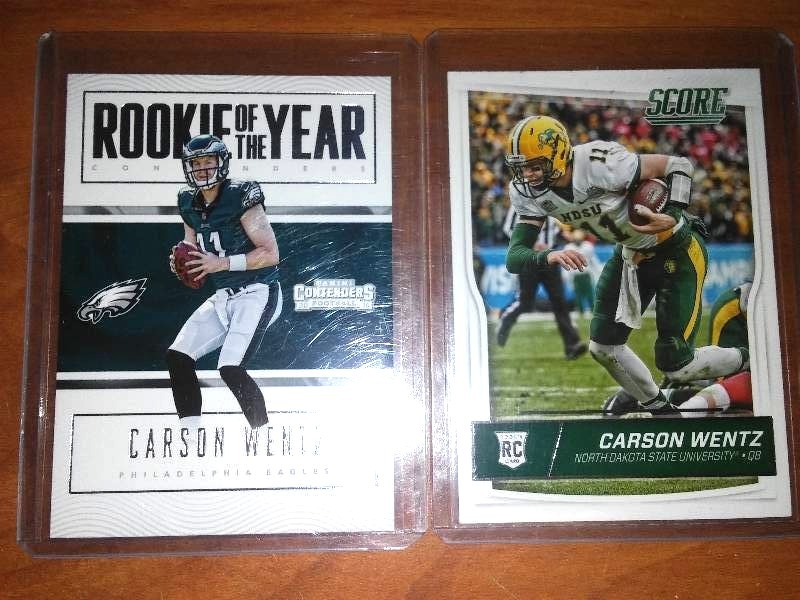 2 Carson Wentz rookie cards