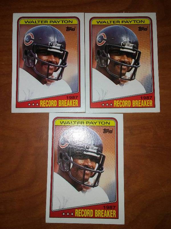 3 Walter Payton Topps 1987 record breaker