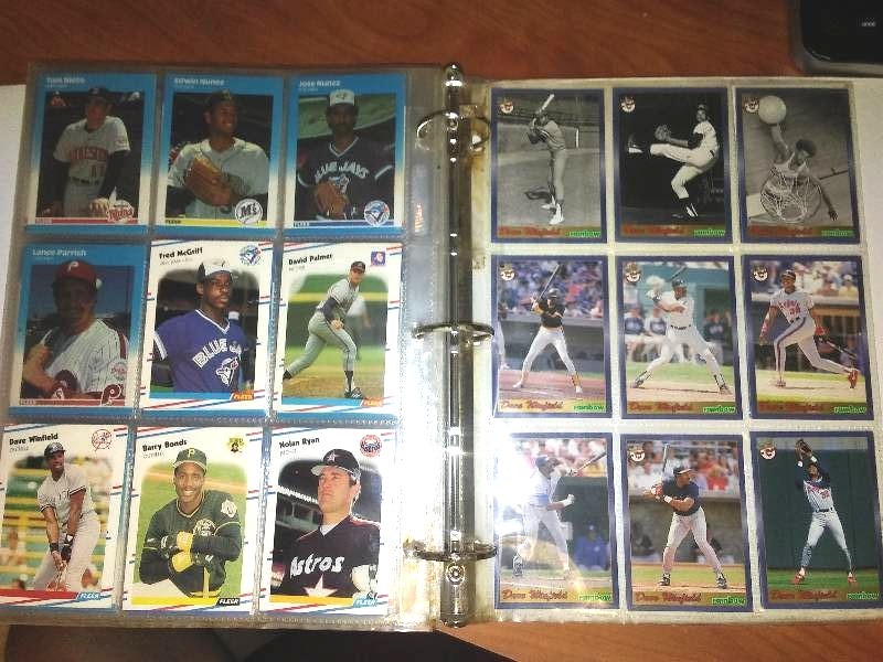 MLB baseball cards over John, Ryan, Bonds, McGriff, Niekro, Guidry