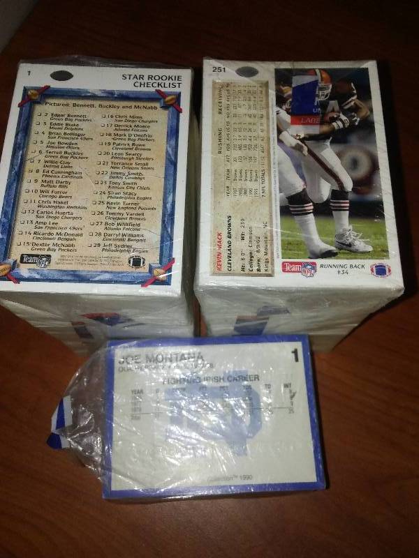 1990 collegiate, 1992 NFL set team NFL
