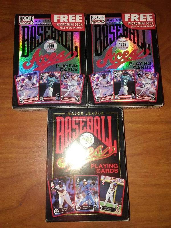 3 MBL baseball aces playing cards