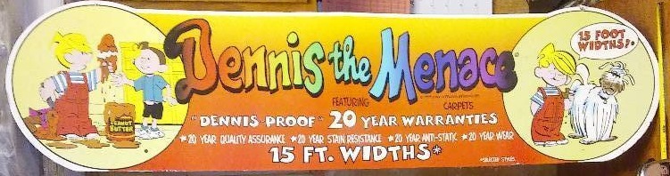 Dennis the Menace Ruff Joey sign carpet display advertising 1999
