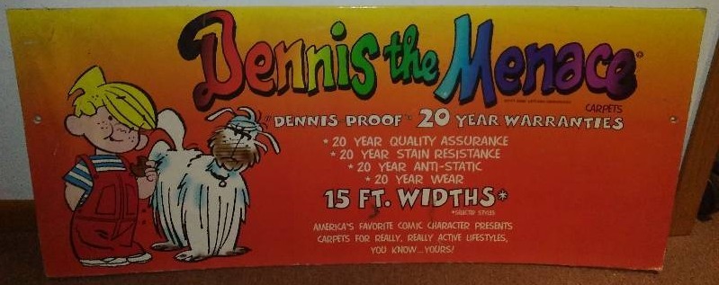Dennis the Menace sign,Huge, 1999 carpet advertising display