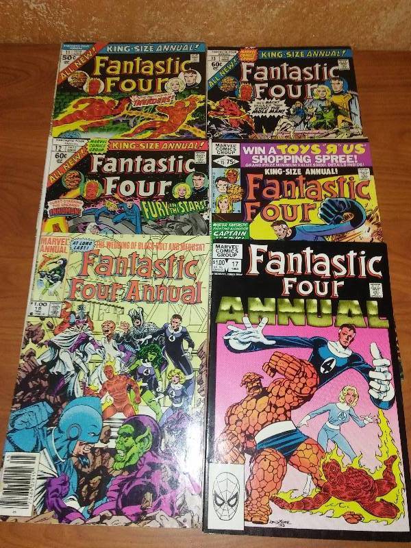 6 Fantastic Four annual 1976, 77, 78, 80, 83 and 84,