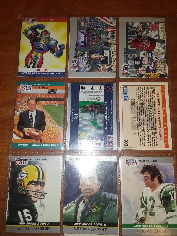 600 cards in Pages, mostly NFL, some MLB NHC NBA
