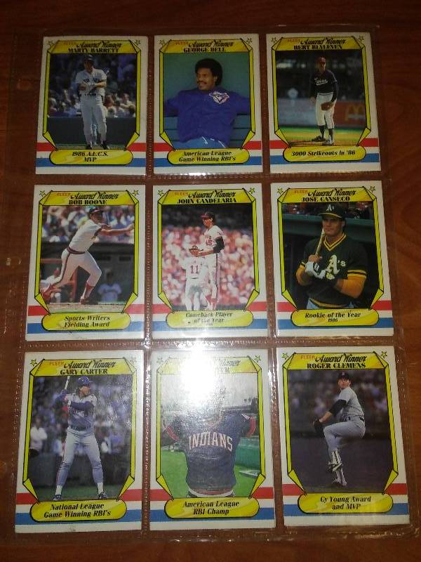 about 800 cards in Pages NFL Superstars, some NBA, MLB and NHL
