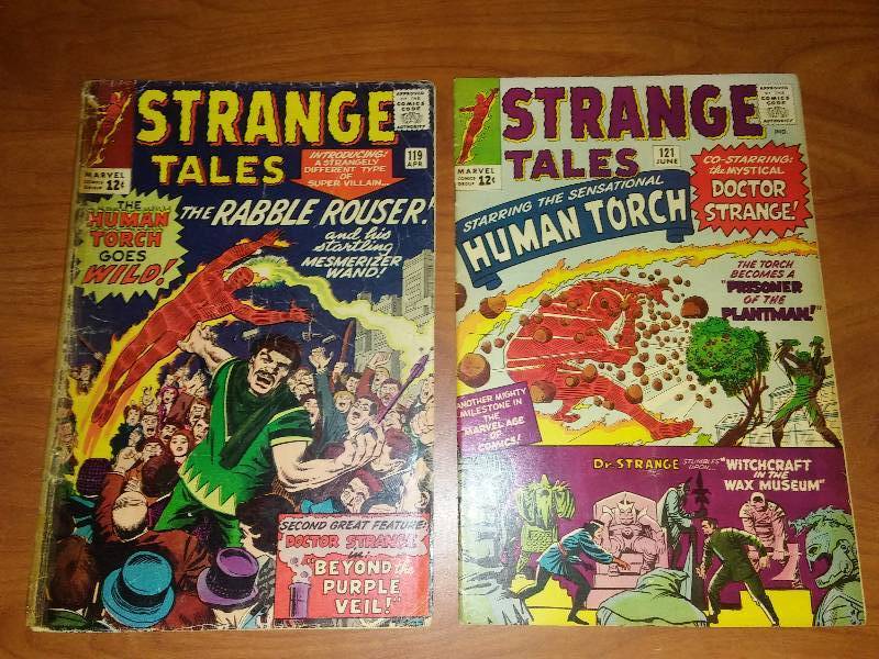 Strange Tales No. 119 and 121 Marvel April No. 119 Circa 1964