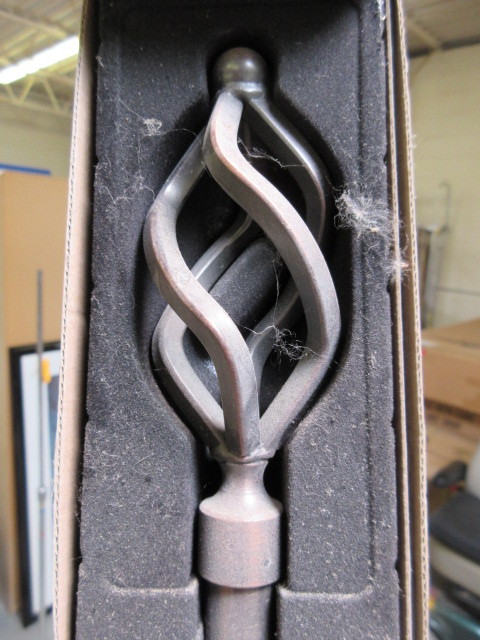 lot 124 image: PLATES, CURTAIN ROD AND FOLDING TABLE