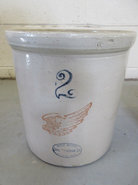 lot 126 image: RED WING POTTERY 2 GALLON CROCKERY