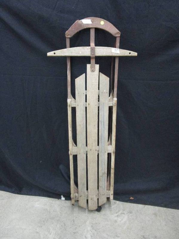 lot 7 image: old  antique sled, 55 long