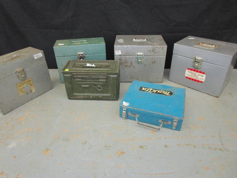 lot 43 image: amo box, portable file cabinets, metal boxes