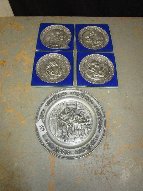 lot 64 image: 5 Pewter Plates