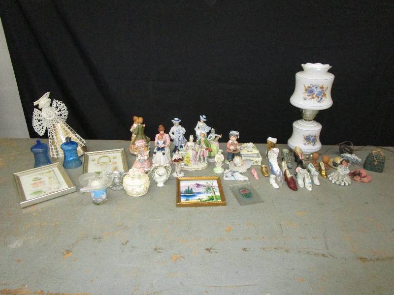 lot 78 image: Assortments of Small Nnick Knacks, Pictures, Antique Lamps