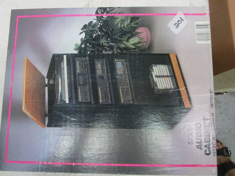 lot 122 image: Audio Cabinet and Entertainment Center Unopened in Boxes