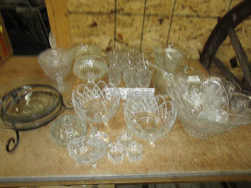 lot 123 image: Clear Crystal, Lead Crystal, Various Glassware and Serving Bowls