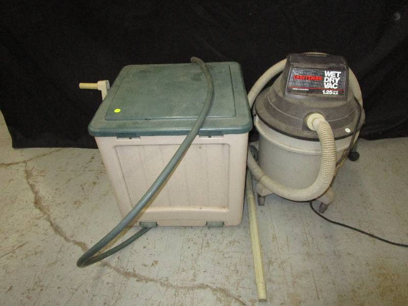 lot 149 image: Shop Vac and Hose Reel
