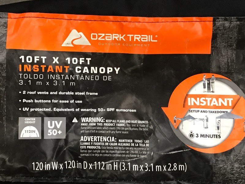 lot 37 image: Ozark Trail 10x10 Portable Instan...